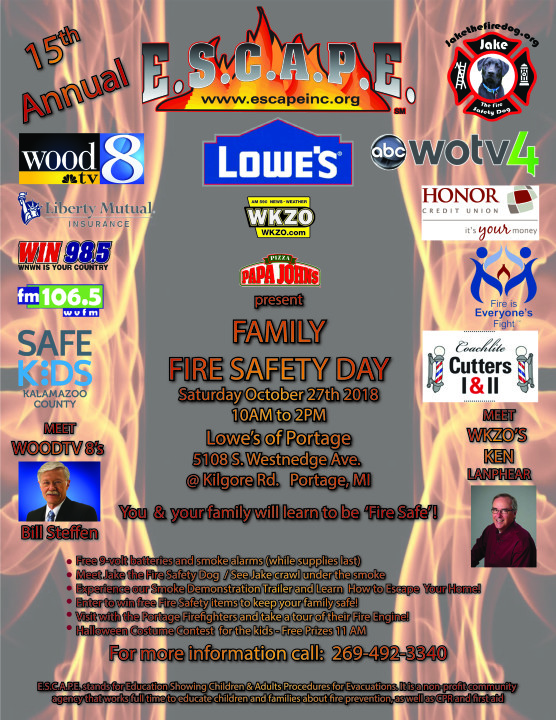 15th Annual Family Fire Safety Day on WKZO E.S.C.A.P.E. Fire Safety